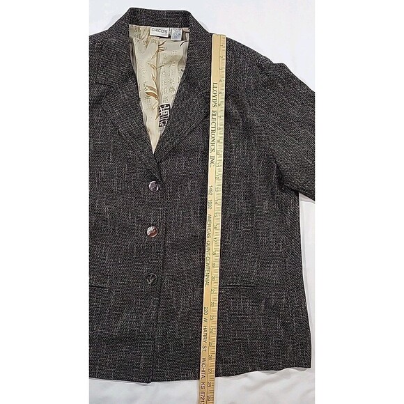 Chico's Blazer Jacket Size 3 Women's Size US XL Tweed Silk Lined 3 Buttons - Picture 13 of 14